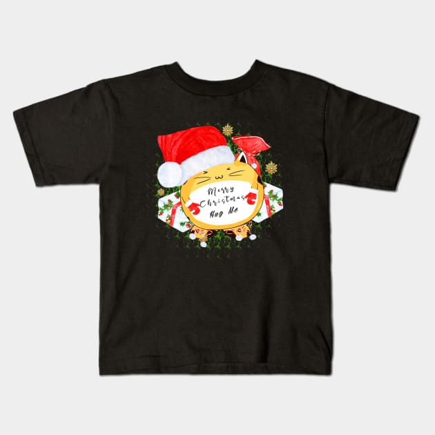 Merry Christmas Hug Me Kids T-Shirt by Sunil Belidon